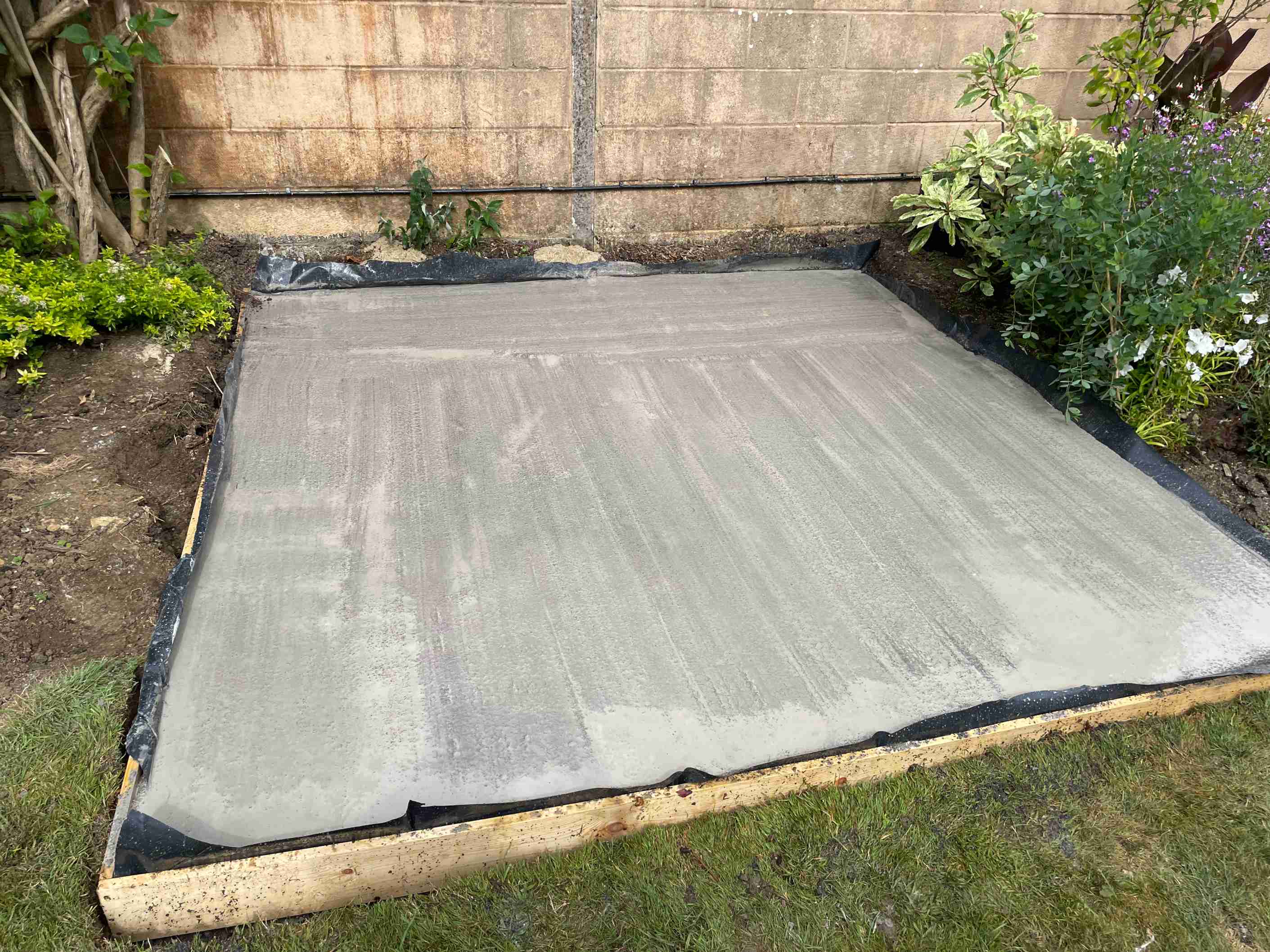 Shed base and groundwork completion