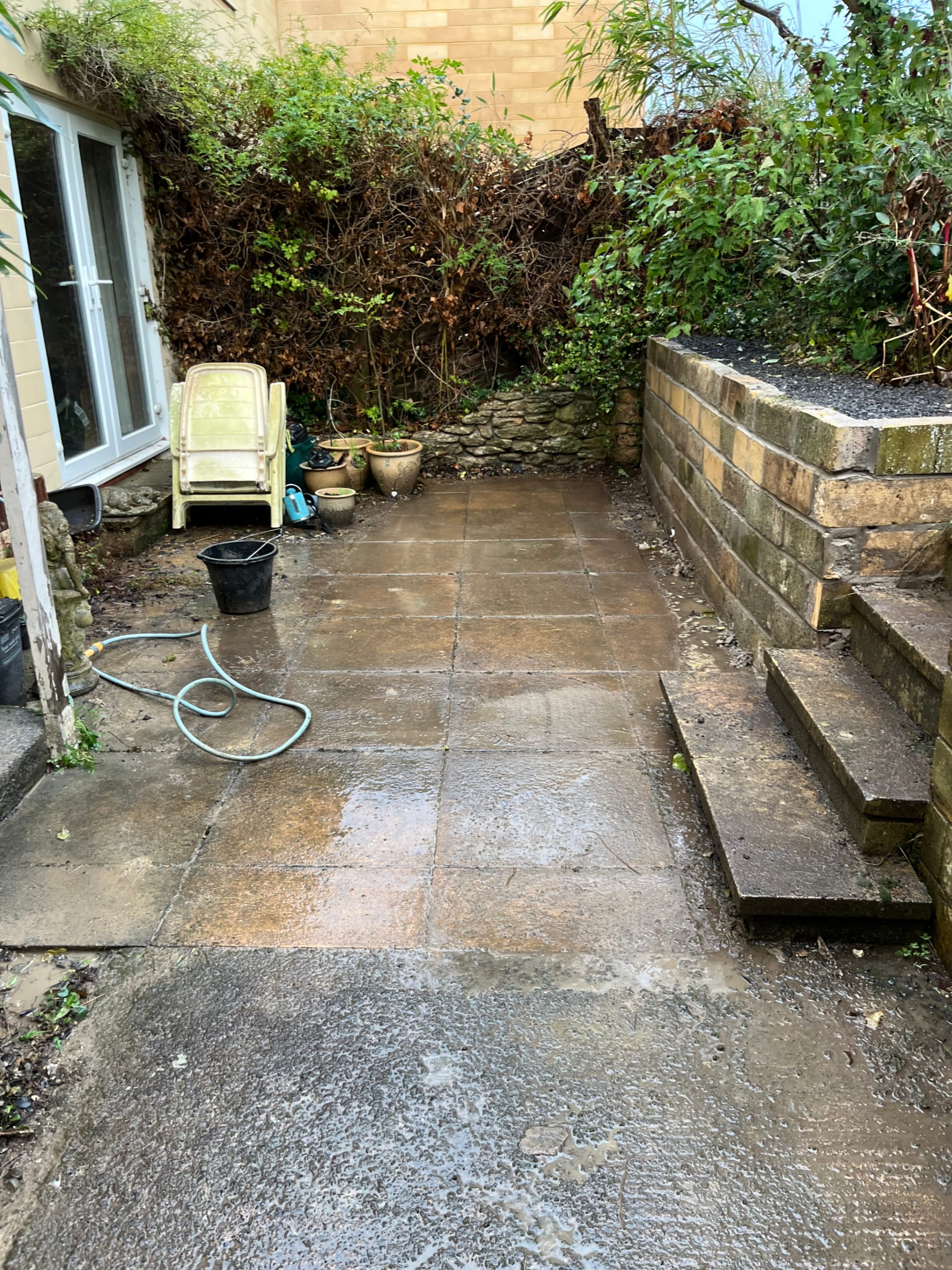 Rebuilt retaining wall project